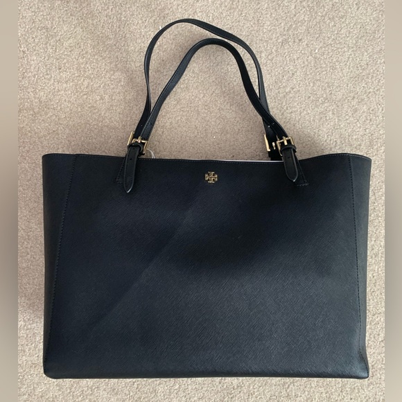Tory Burch Black Leather Tote - Picture 1 of 7